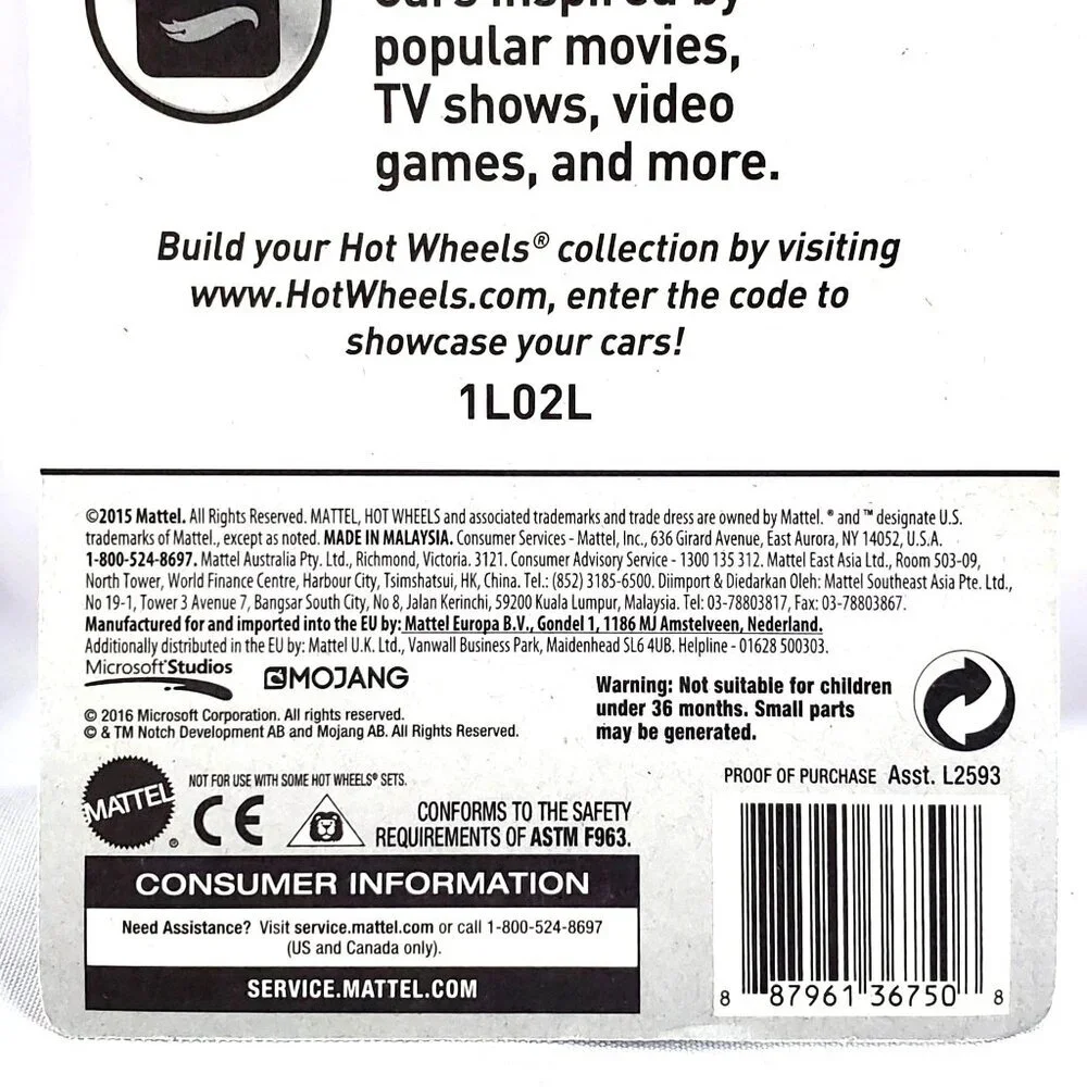 Minecraft Hot Wheels HW Screen Time Zombie In Minecart Collectible Toy 2015